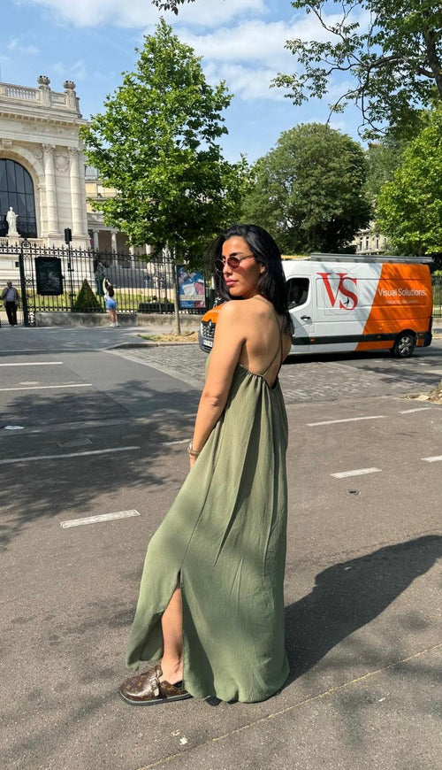 Robe à bretelles Kaki